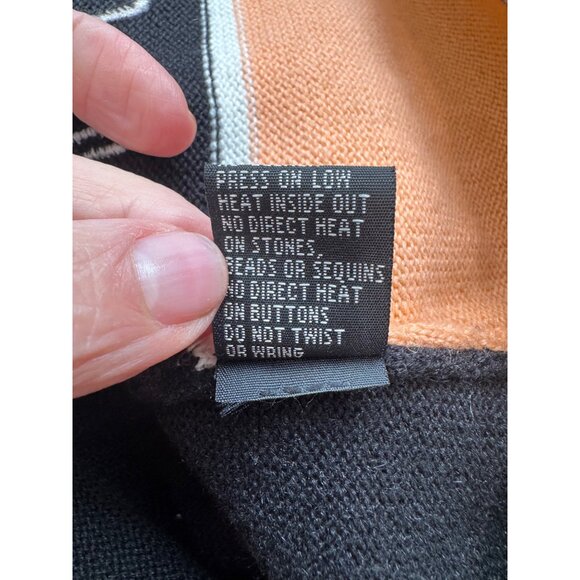 Berek Black Pink Knit Cardigan Multicolor High Heel Shoe Novelty Artsy Sweater - Picture 8 of 9